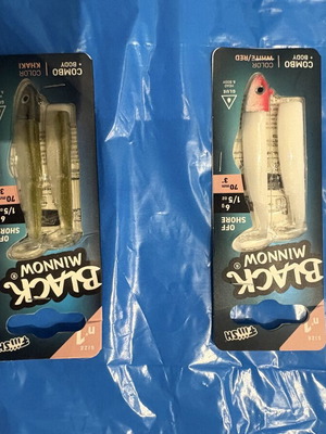 Fiiish Black Minnow No1 Combo pack of 2, new sealed