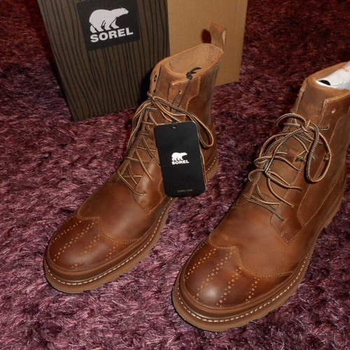 Sorel Madson Wingtip Boot brown casual shoe new, size 43