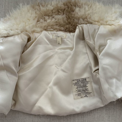 Fur jacket Boutique for 2-year-old girls, beige, size 92 cm
