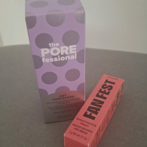 Benefit Cosmetics mini size cleansing oil and Fan Fest mascara new