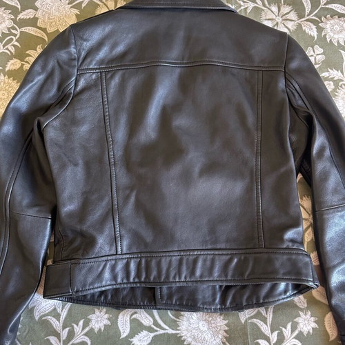 Maje leather jacket new, black, studded details