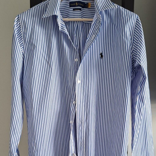 Polo Ralph Lauren shirt, blue and white stripes, size L