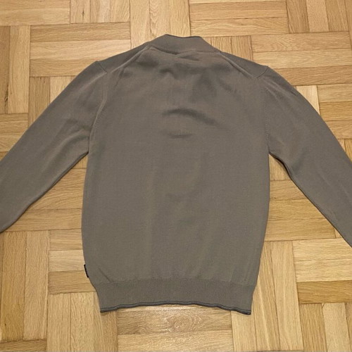 Navy Green sweatshirt with zipper size S like new, brown