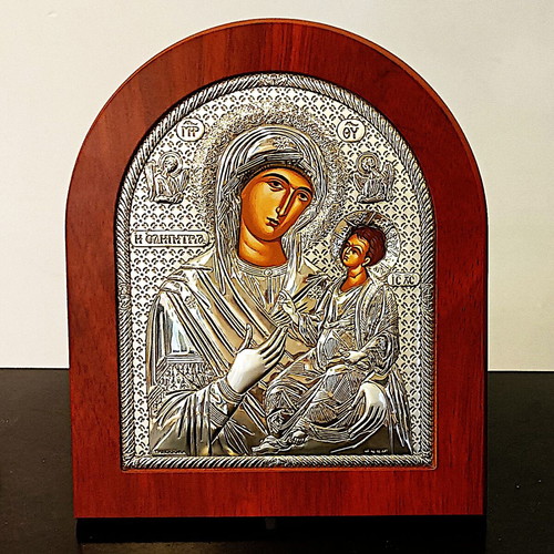 Silver icon Panagia Odigitria like new, 19x16cm