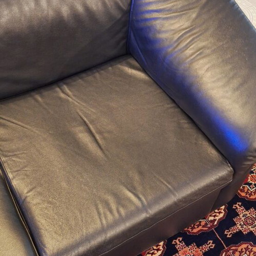 Two-Seater Sofa Black Leatherette Like New