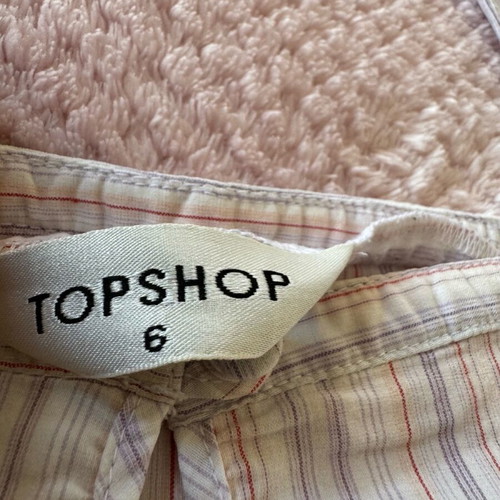 Topshop long-sleeve blouse like new, white multicolor