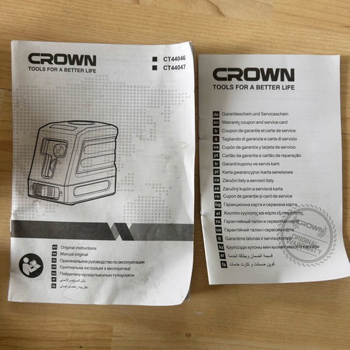 Crown CT44046 CT44047 Laser Level Set like new with clamp and case