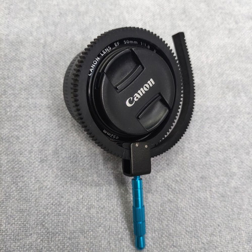 Universal Follow Focus Gear Ring Belt like new with blue aluminum handle