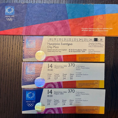 Athens 2004 Olympic Games Collectible Tickets set used