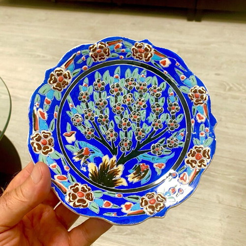 Kutahya plates collectible, handmade, set of 3 pieces