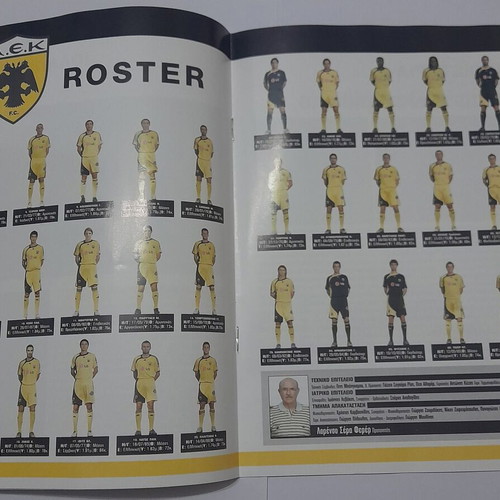 Collectible ticket and match program like new from A.E.K. Champions League 2006
