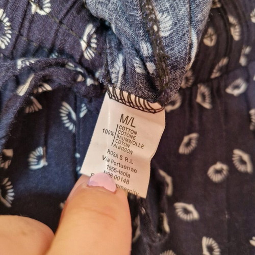 Wide-leg pants like new, size M/L, dark blue with subtle pattern