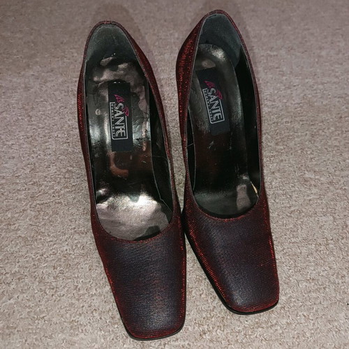 Sante pumps used, black and red, 9.5 cm heel