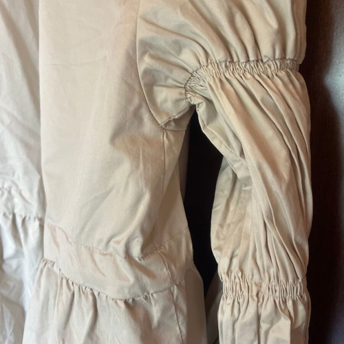 Zara Woman beige lightweight windbreaker jacket with frilled sleeves, size S
