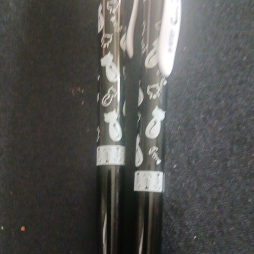 Set of 2 black pens with cat drawings new