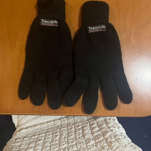 Thinsulato wool gloves black large new