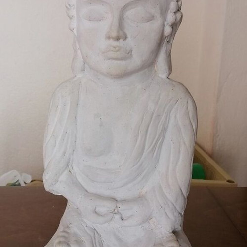Handmade Buddha sculpture made of plaster 30cm new