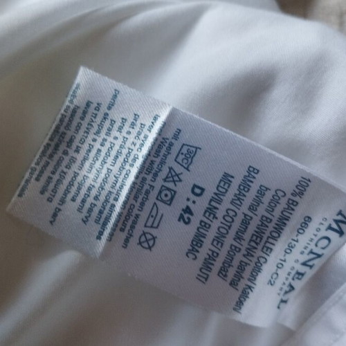 McNeal men's white dress shirt L, regular fit, cotton, easy iron