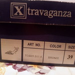 Xtravaganza bronze pointed-toe heels size 39 used with ankle strap