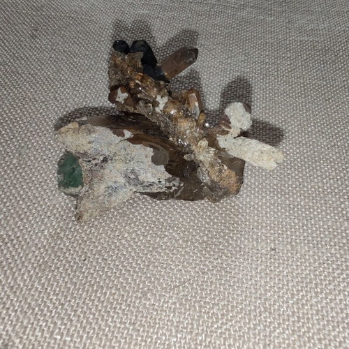 Collectible mineral rock with quartz crystals like new