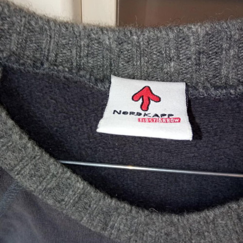 NKP men's unisex sweatshirt with knitted sleeves, like new, grey