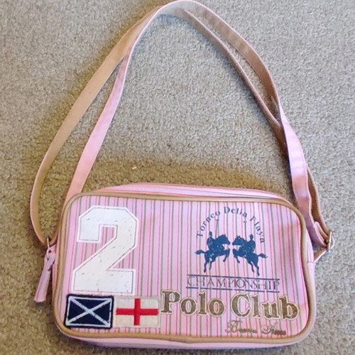 Polo Club crossbody bag pink used with zipper