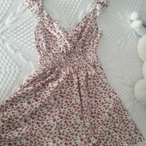 Box Now Dress new, wrap style with ruffles and adjustable tie