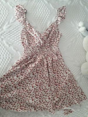 Box Now Dress new, wrap style with ruffles and adjustable tie