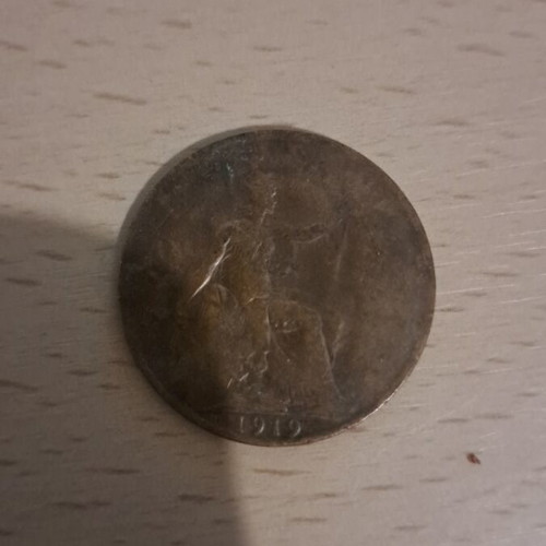 UK 1 Penny 1919 George V used collectible coin