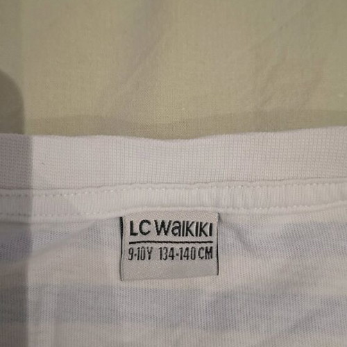 Lc Waikiki T-shirt 9-10 years used, white with blue stripes