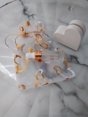 Gift favors set of 5 with heart card holder and handmade musk perfume