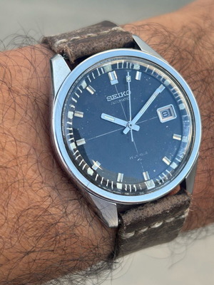 Seiko vintage automatic wristwatch used, 1975, 38mm case