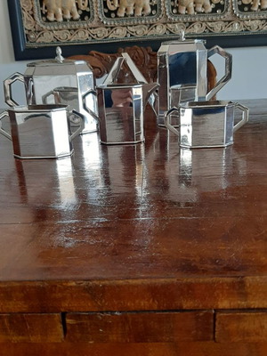 Antique art deco coffee tea set used, 1925-1935
