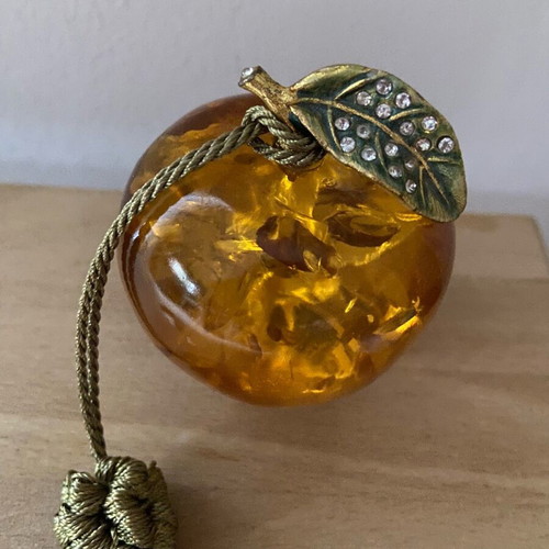 Pomegranate charm like new resin with metal details