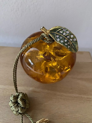 Pomegranate charm like new resin with metal details