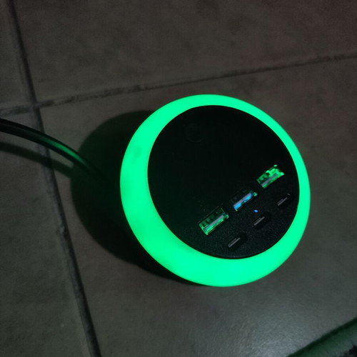 Usb Type C Charger 7-in-1 with 8-Color Ambient Light and Rotating Cable