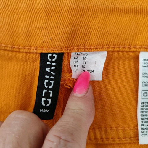 H&M Women's Elastic Jeans size 42 like new, orange