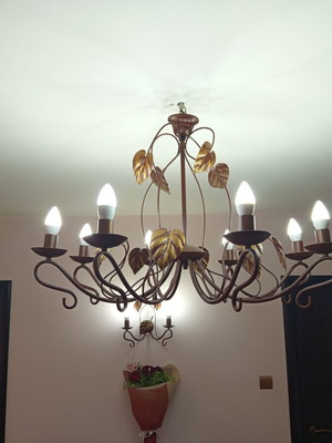 Luxury ceiling chandelier set with 2 wall lamps