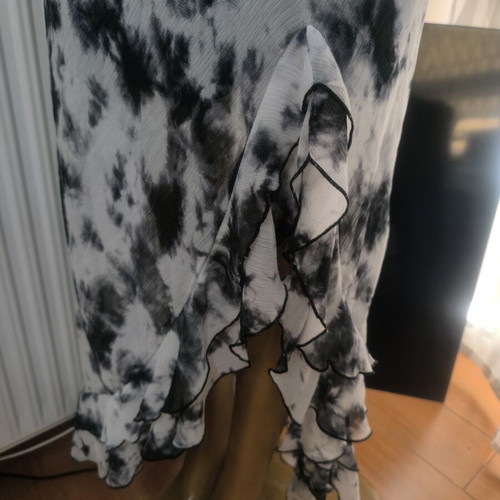 Primark Maxi Dress Tie-Dye size XL like new, black and white
