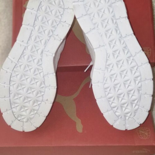 Puma Mayze Stack leather sneakers, size 38, white