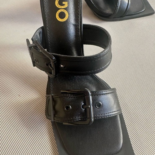 Ego black modern slippers new, size 39