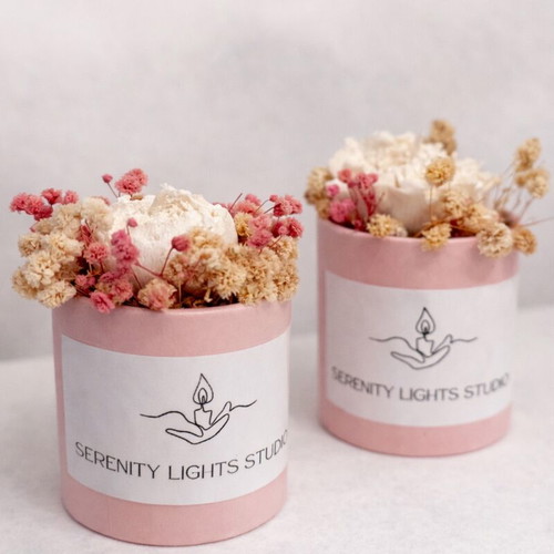 Floral candle Serenity Lights Studio handmade new