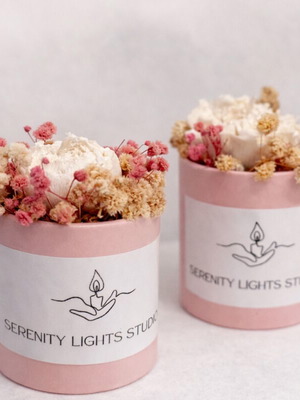 Floral candle Serenity Lights Studio handmade new