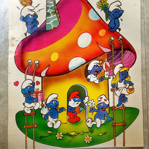 Smurfs Collectible Poster from 1980s, used