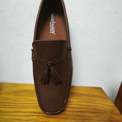 Robinson Brown Leather Moccasins Size 41 New