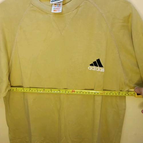 Vintage Adidas T-shirt used, beige/olive, raglan sleeves, size Small