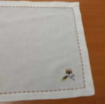 Embroidered napkins used, pack of 8 small square vintage pieces
