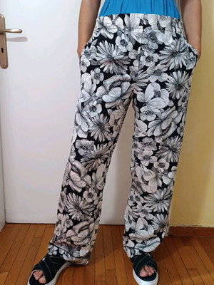 The Kooples silk floral pants L with elastic waist like new