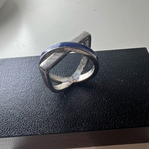 Camden Town ring used, silver and blue, Celtic design