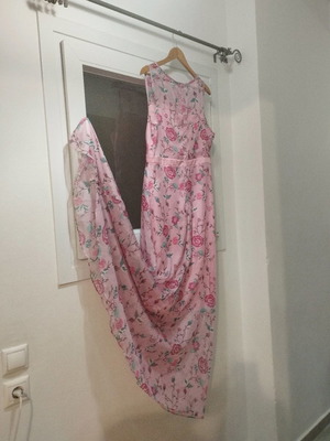 Floral airy dress XL used, red